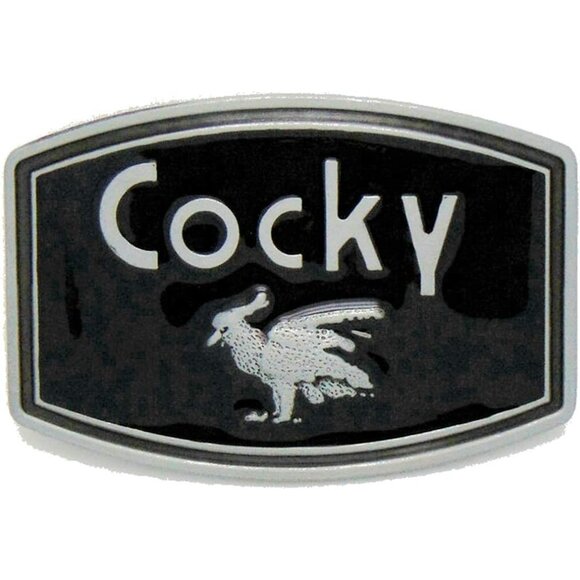 Men's Black Cocky Belt Buckle Western Cowboy Native American (CKY-01-B) - Picture 1 of 3